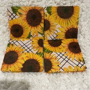Sunflower Drink Coasters Handmade 4” square